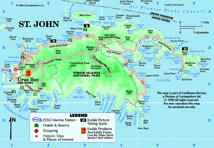 Printable Map Of St John Usvi