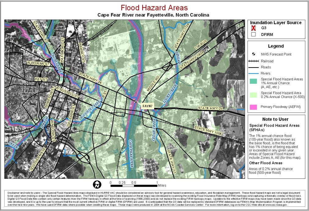 North Carolina Evacuation Zones Map